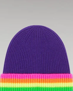 Bonnet à Revers Bandes Multicolore