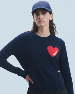 Casquette à Visière Courbée Coeur Brodé