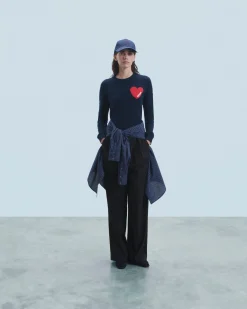 Casquette à Visière Courbée Coeur Brodé