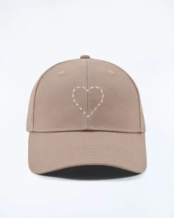 Casquette à Visière Courbée Coeur Brodé