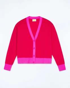 Pull Cardigan Bicolore Léger
