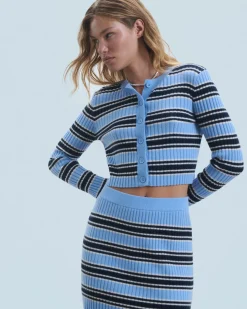 Pull Cardigan Rayé
