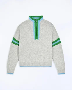 Pull Col Camionneur Bord-Côtes Tricot Ajouré