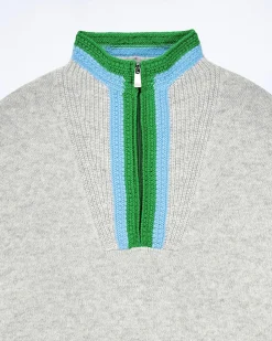 Pull Col Camionneur Bord-Côtes Tricot Ajouré