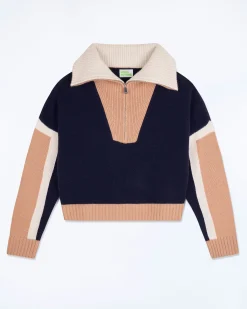 Pull Col Camionneur Tricolore