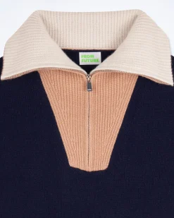 Pull Col Camionneur Tricolore