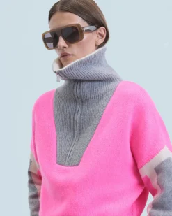 Pull Col Camionneur Tricolore