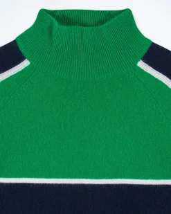 Pull Col Montant Bandes