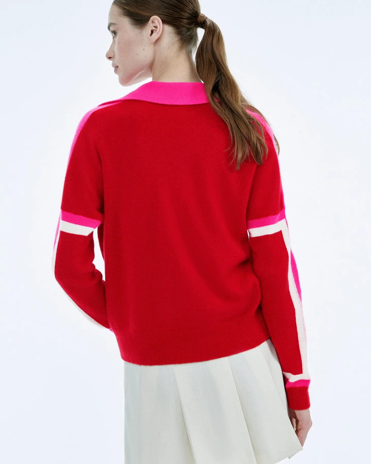 Pull Col Polo Tricolore