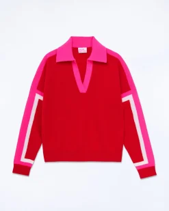 Pull Col Polo Tricolore