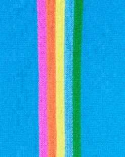 Pull Col Rond Bande Multicolore Aux Manches