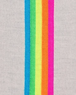 Pull Col Rond Bande Multicolore Aux Manches