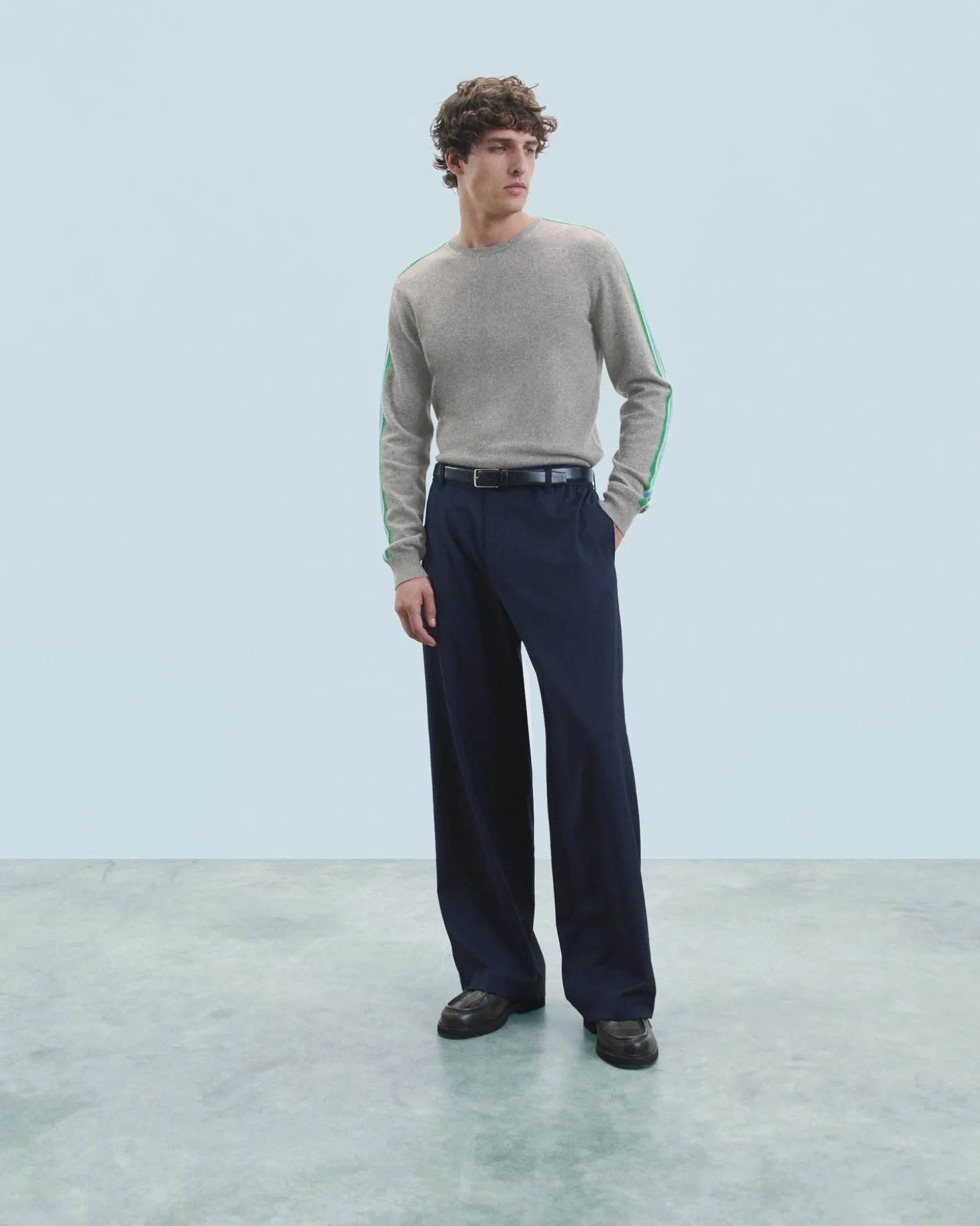 Pull Col Rond Bandes