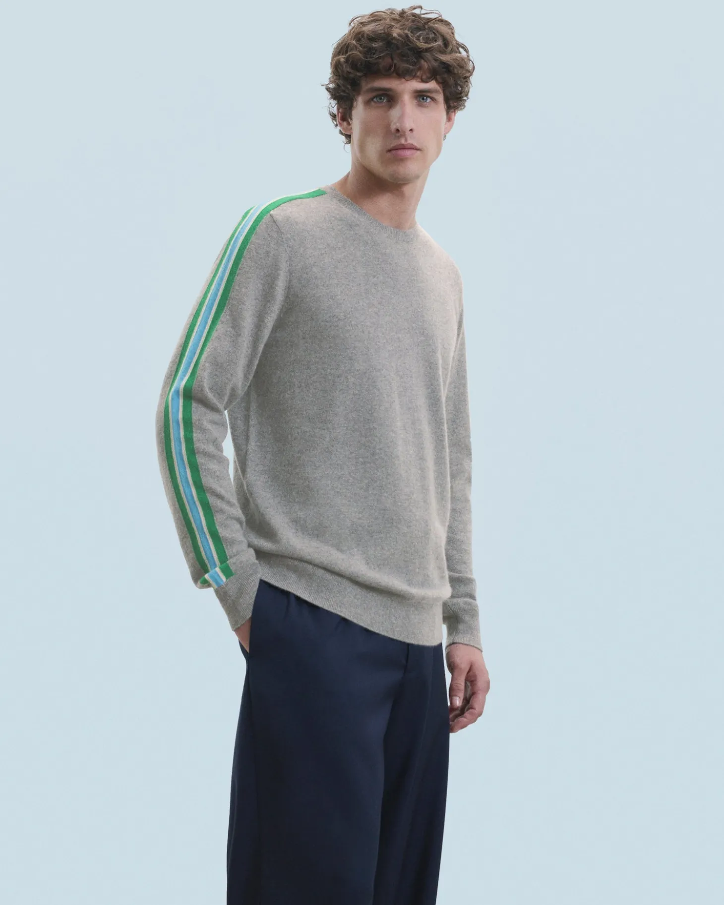 Pull Col Rond Bandes