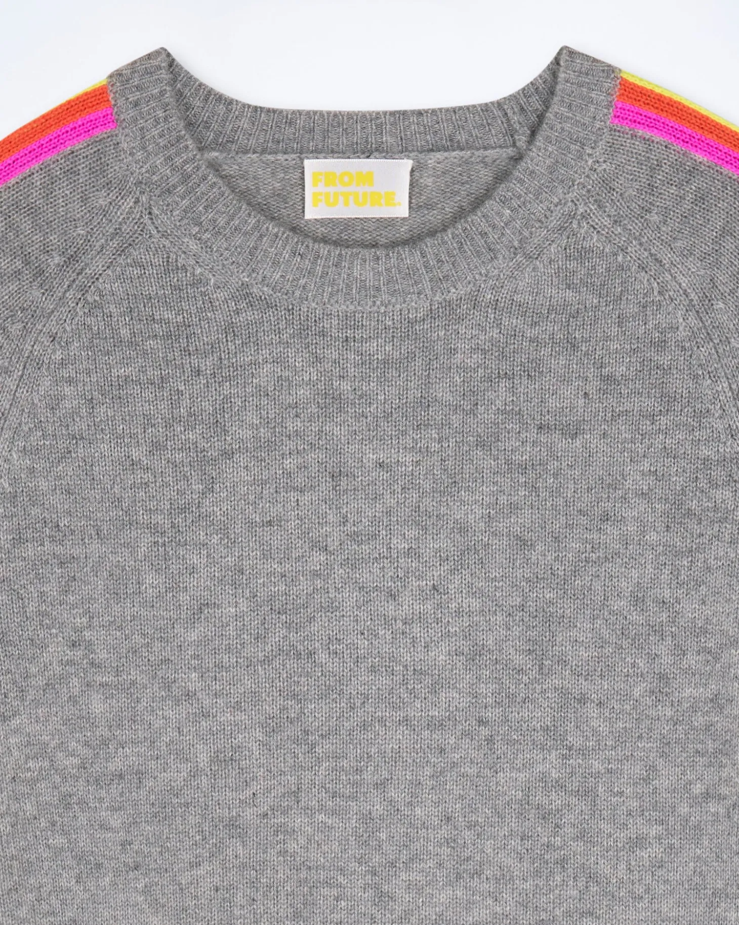 Pull Col Rond Bandes Manches Multicolore