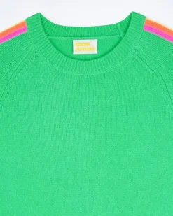 Pull Col Rond Bandes Manches Multico