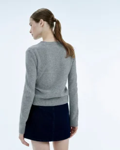 Pull Col Rond Coeur Brodérie Future Light