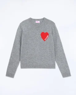 Pull Col Rond Coeur Brodérie Future Light