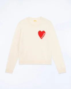Pull Col Rond Coeur Brodérie Future Light