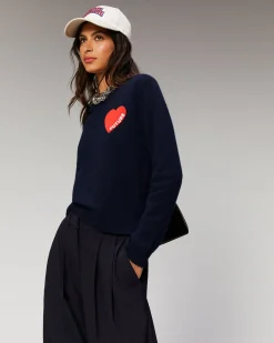 Pull Col Rond Coeur Léger