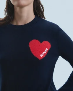 Pull Col Rond Coeur Léger
