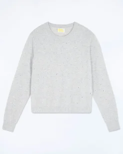 Pull Col Rond Strass Allover Léger