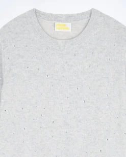 Pull Col Rond Strass Allover Léger