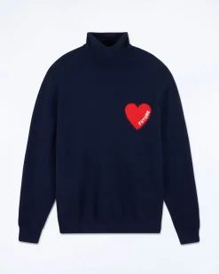 Pull Col Roulé Coeur