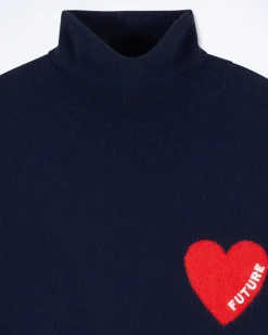 Pull Col Roulé Coeur