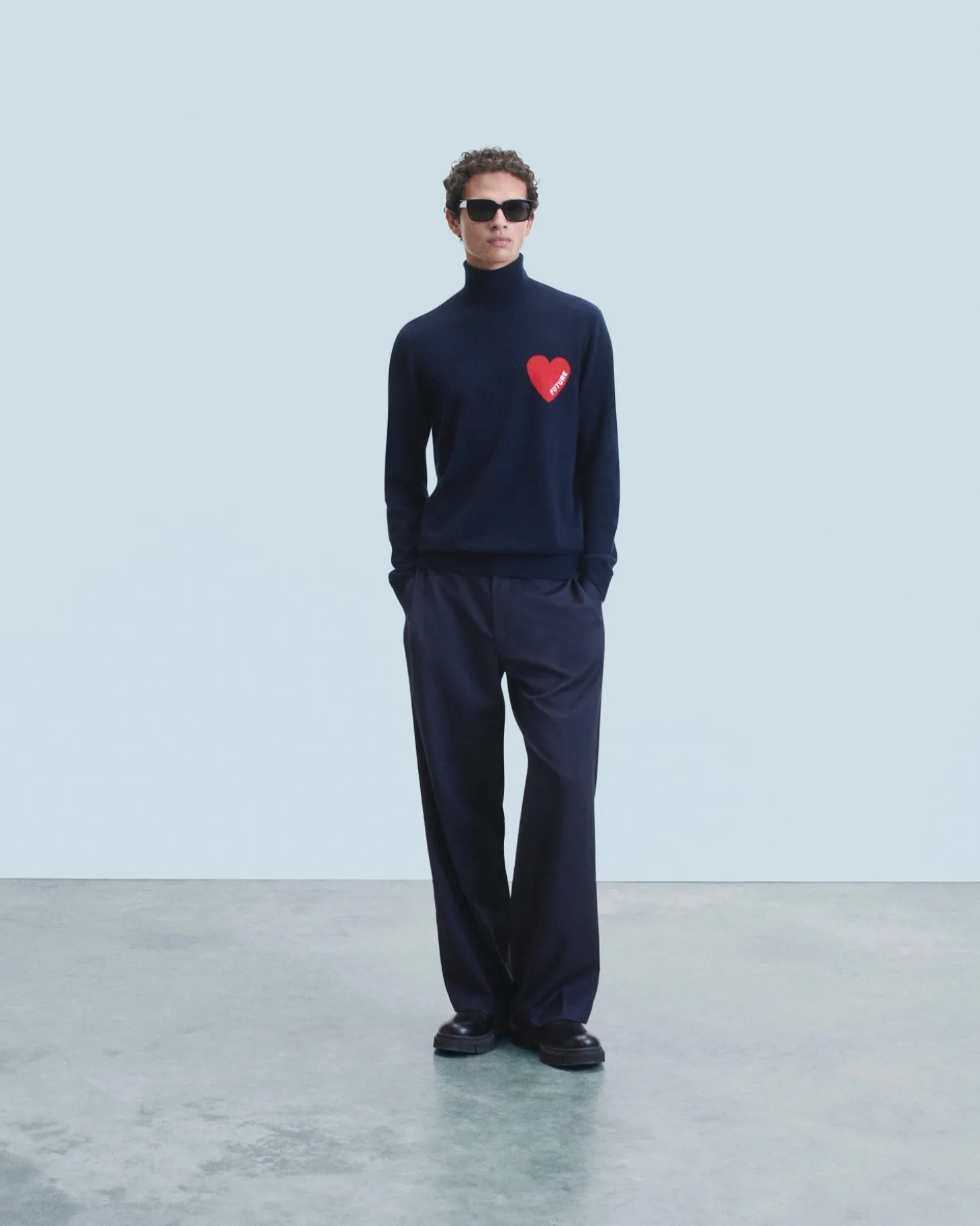 Pull Col Roulé Coeur