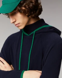Pull Hoodie Liserets Contrastes Léger