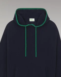 Pull Hoodie Liserets Contrastes Léger