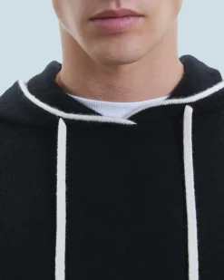 Pull Hoodie Liserets Contrastes Léger