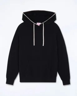 Pull Hoodie Liserets Contrastes Léger
