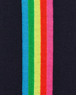Pull Hoodie Zippé Bande Multicolore