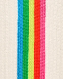 Pull Hoodie Zippé Bande Multicolore