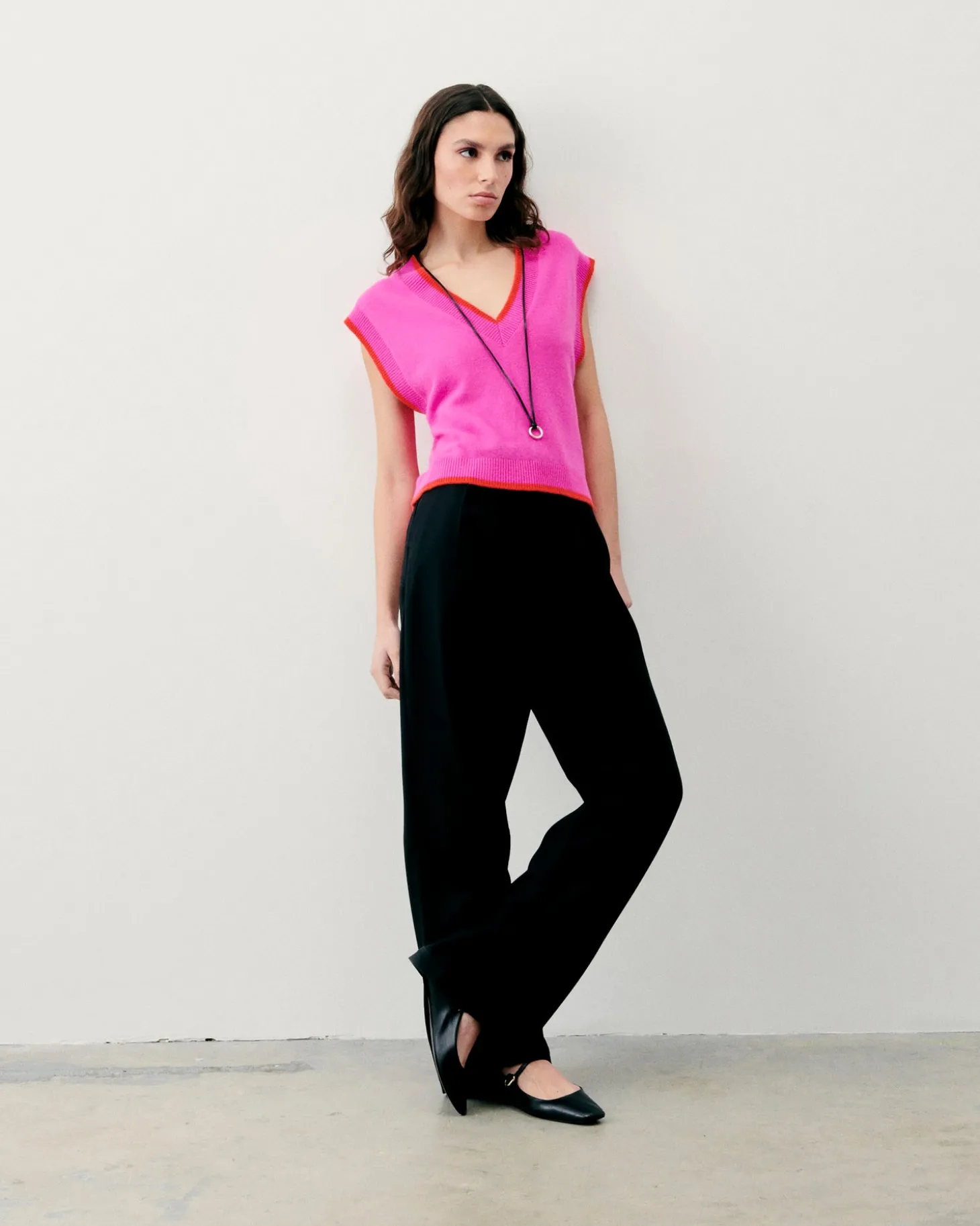 Pull Sans Manche Bicolore