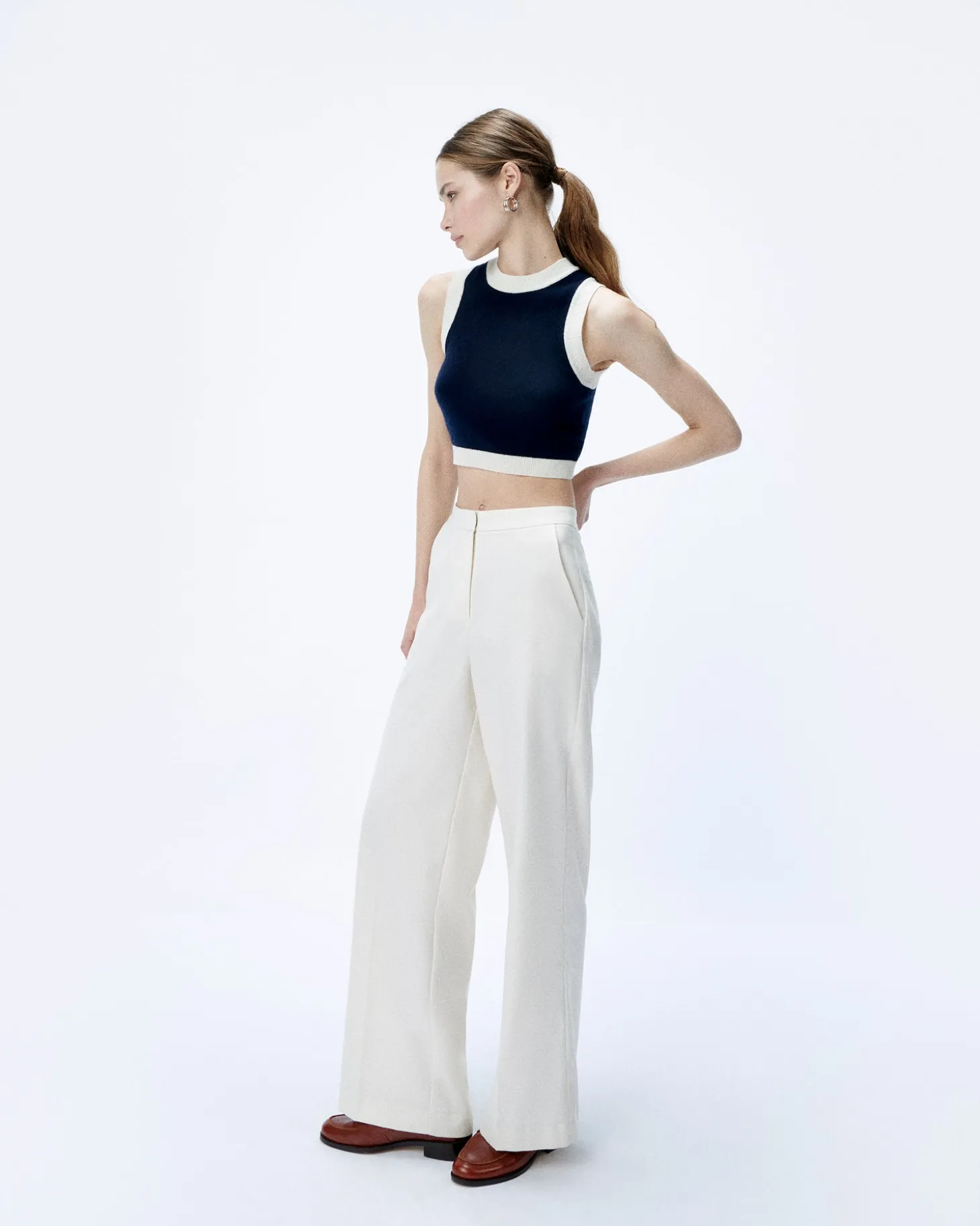 Pull Sans Manche Bicolore