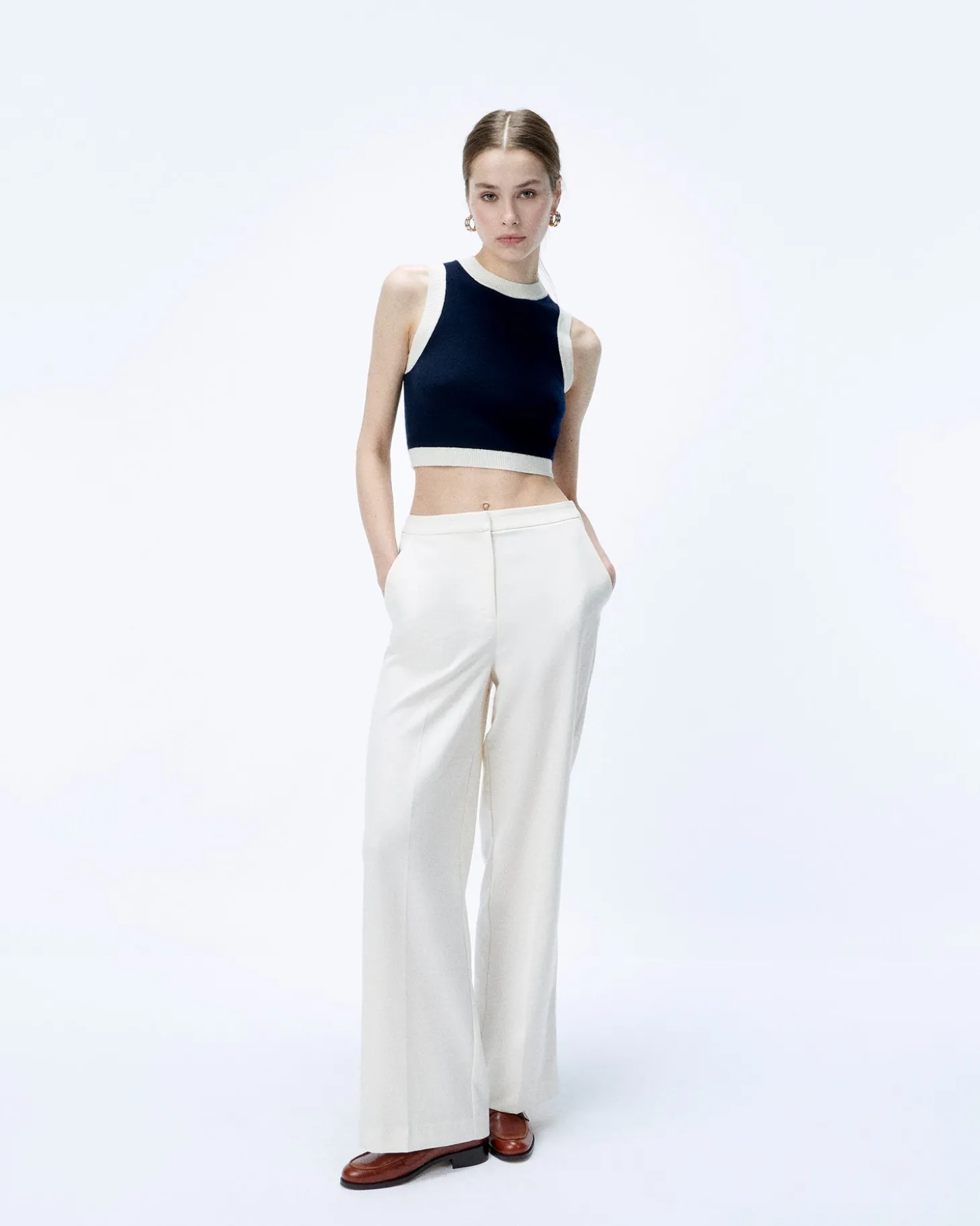 Pull Sans Manche Bicolore