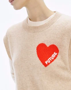 Pull Sans Manche Coeur