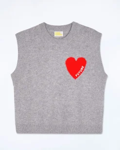 Pull Sans Manche Coeur Léger