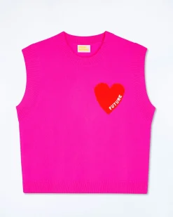 Pull Sans Manche Coeur Léger