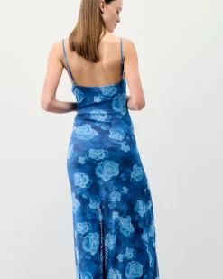 Robe Longue Bretelles Fines Mesh