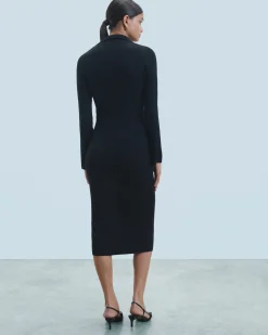 Robe Longue Manche Longue Col Polo