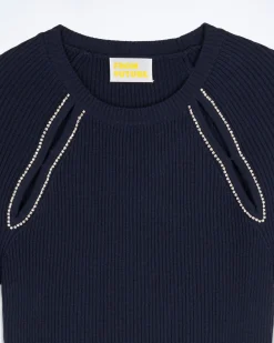 Top Manches Courtes Ouvertures Et Broderies