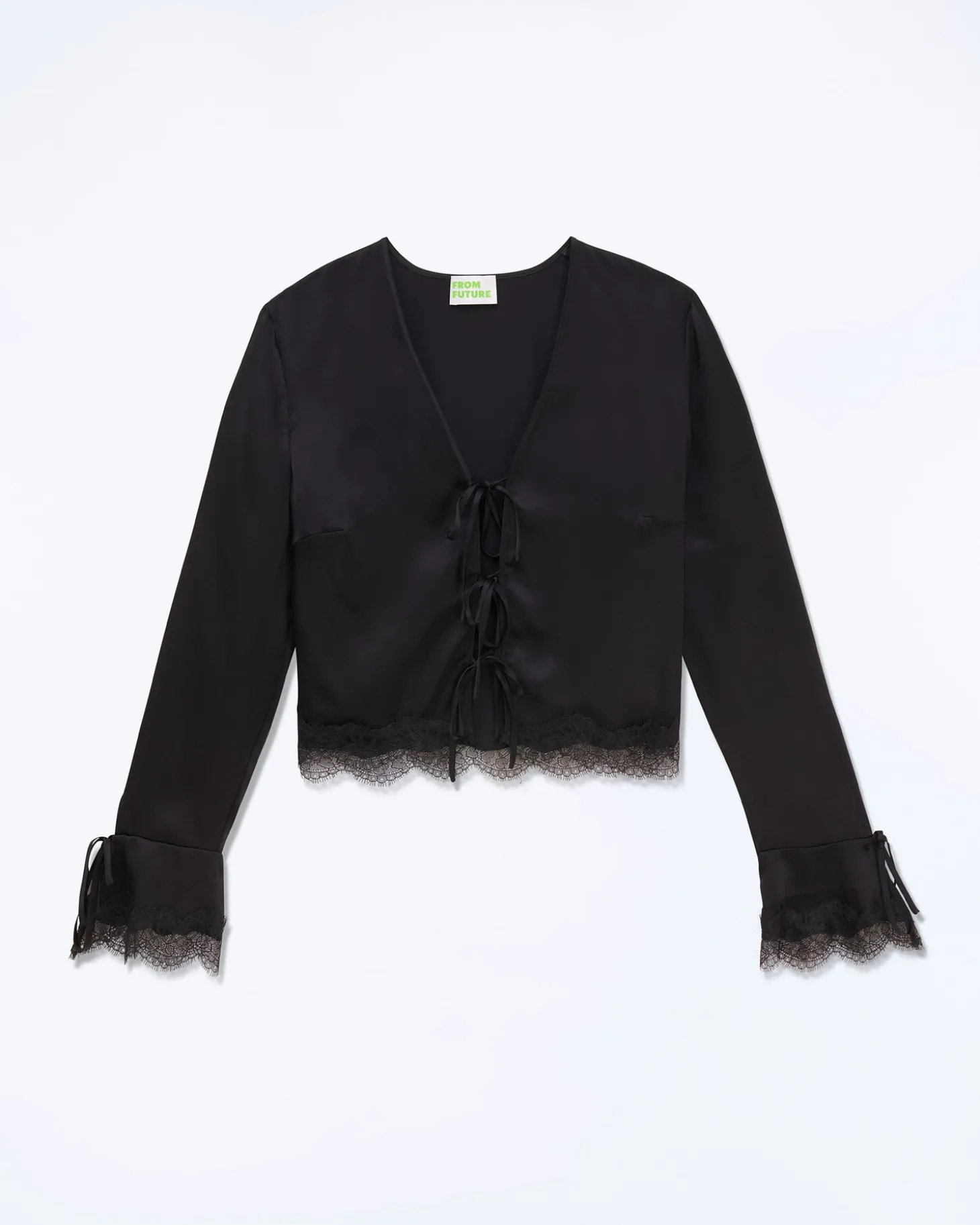 Top Manches Longues Bords Dentelle