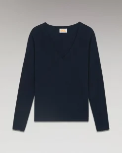 T-Shirt Col V Basique Manches Longues