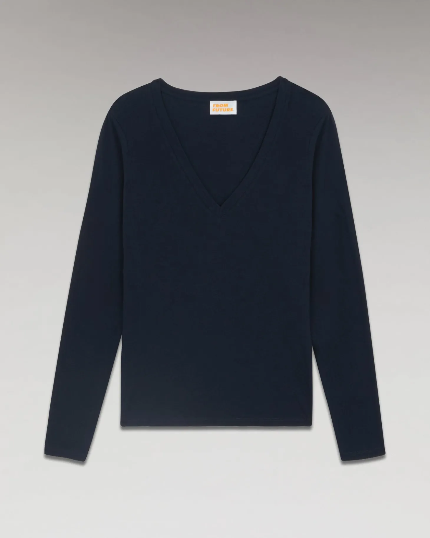 T-Shirt Col V Basique Manches Longues