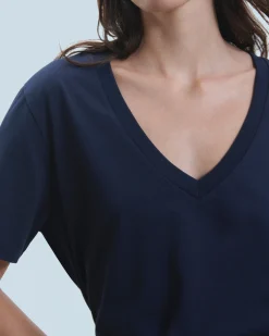 T-shirt Col V Manches Courtes
