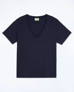 T-shirt Col V Manches Courtes